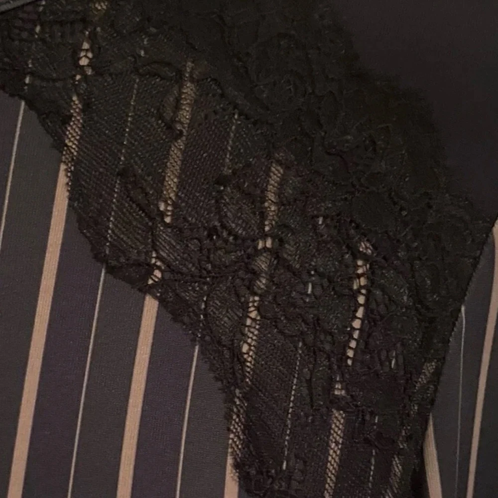 Zara Striped Top with Lace Detail